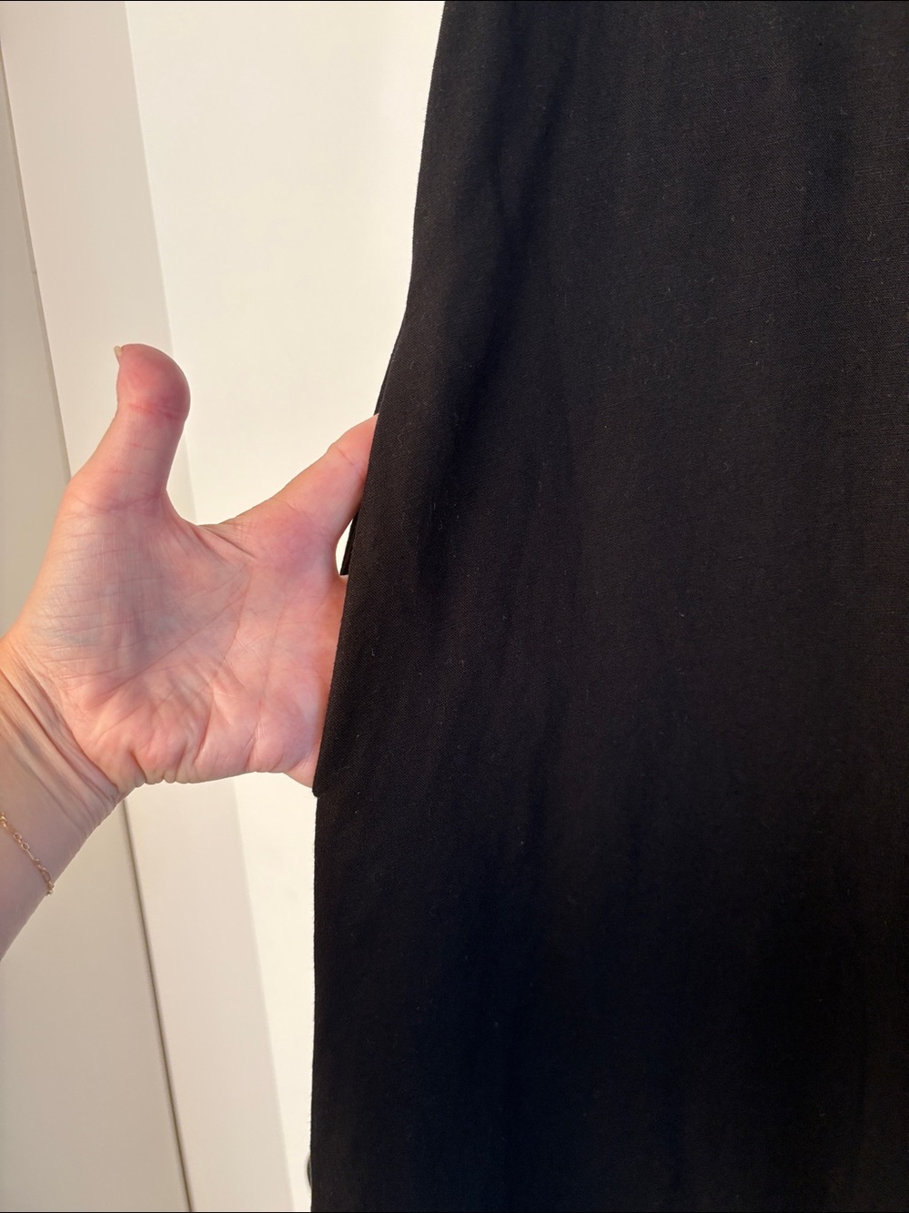 Zara Black Linen Blend A Line Maxi Dress S EUC - Picture 4 of 6